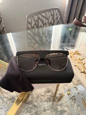 Givenchy Black and Silver Women's Shield Sunglasses